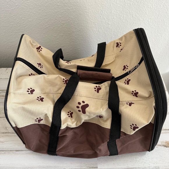 Dog & Cat Traveling Carrier with Wheels Paw Print Pet Travel Bag - Picture 8 of 16